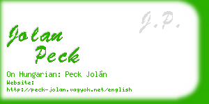 jolan peck business card